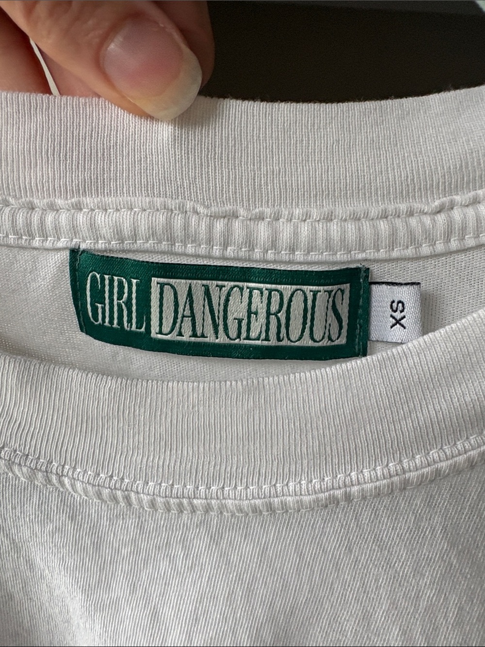 Girl Dangerous White Graphic Tee La Dolce Vita 100% organic cotton - Picture 4 of 6